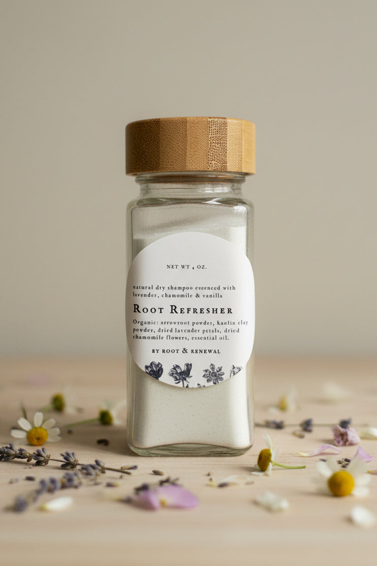 ROOT REFRESHER - Organic Natural Dry Shampoo - ToxinFree Dry Shampoo Powder - Herbal Lavender Chamomile Natural Hair Refresher