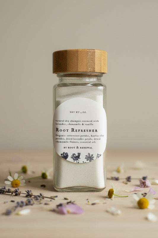 ROOT REFRESHER - Organic Natural Dry Shampoo - ToxinFree Dry Shampoo Powder - Herbal Lavender Chamomile Natural Hair Refresher