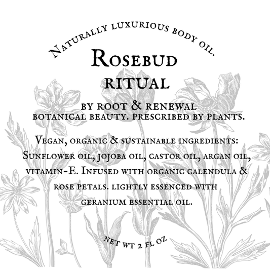 Rosebud Ritual - Botanical Body Oil - Herbal Skincare After Shower Oil - Vegan Organic Body Oil - Glowing Flower Petal Oil - Rich Hydration Oil Infused with Rose Petals -